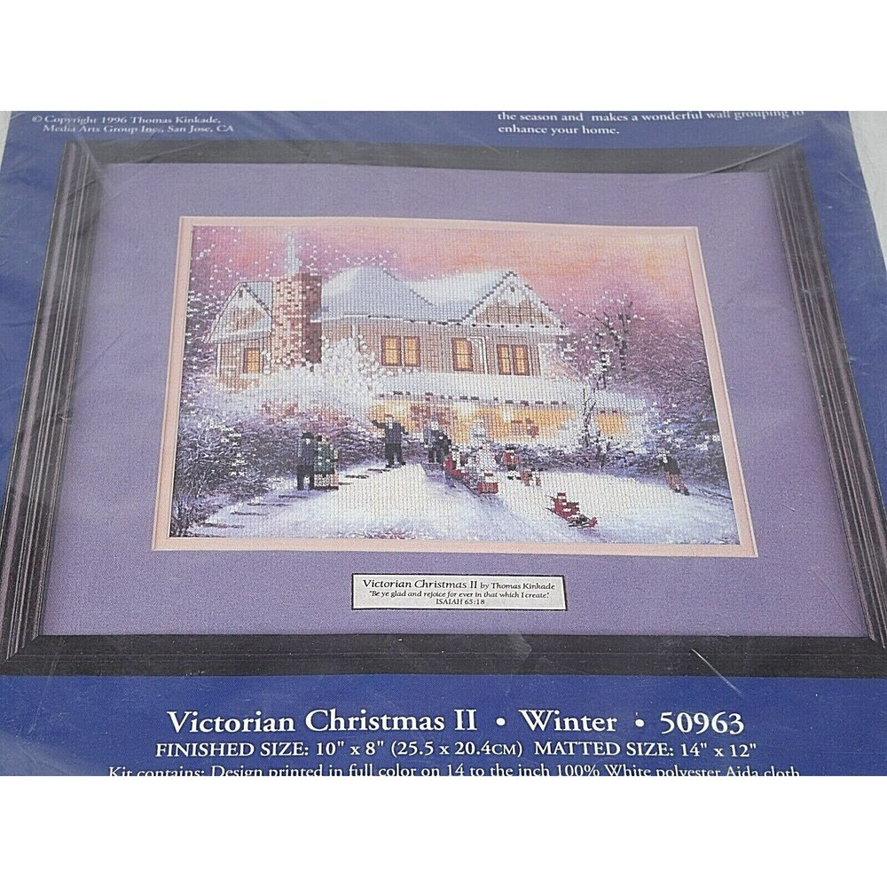 Thomas Kinkade Victorian Christmas II Winter Cross Stitch Kit 50963 Candamar New